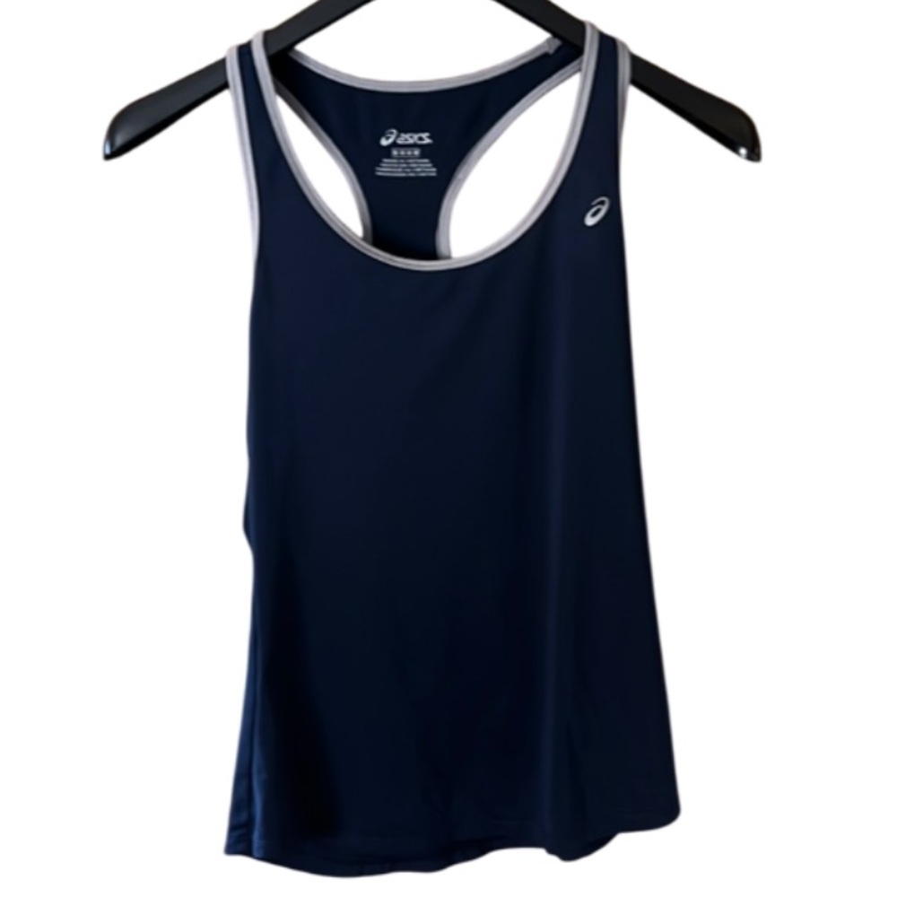 ASICS workout athletic Racerback Tank Size Medium Navy and Grey